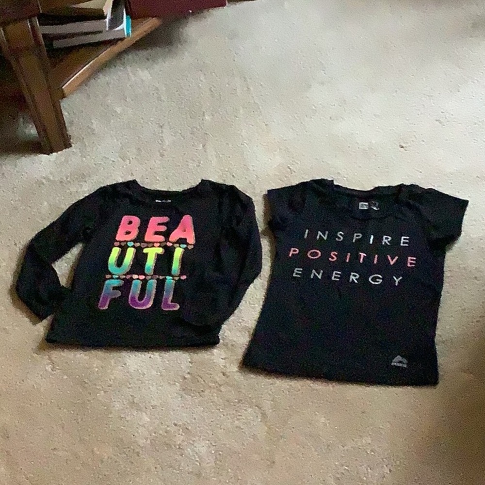 Garanimals bundle (2) girls shirts black with inspirational sayings 5T/M…